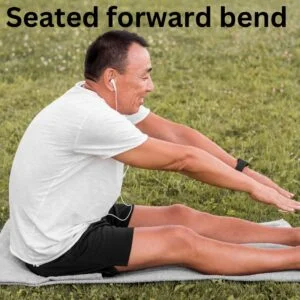 Seated forward bend for low back pain treatment